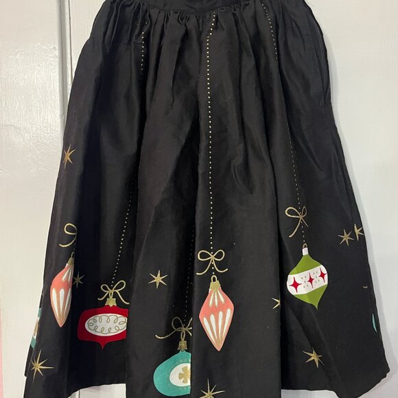 Unique Vintage Black & Glitter Christmas Ornament Gellar Swing Skirt Size Small - Picture 7 of 10